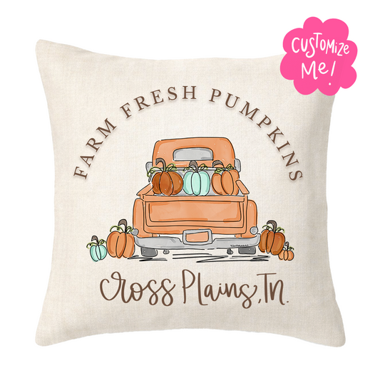 Farm Fresh Pumpkins Custom Town Square Pillow
