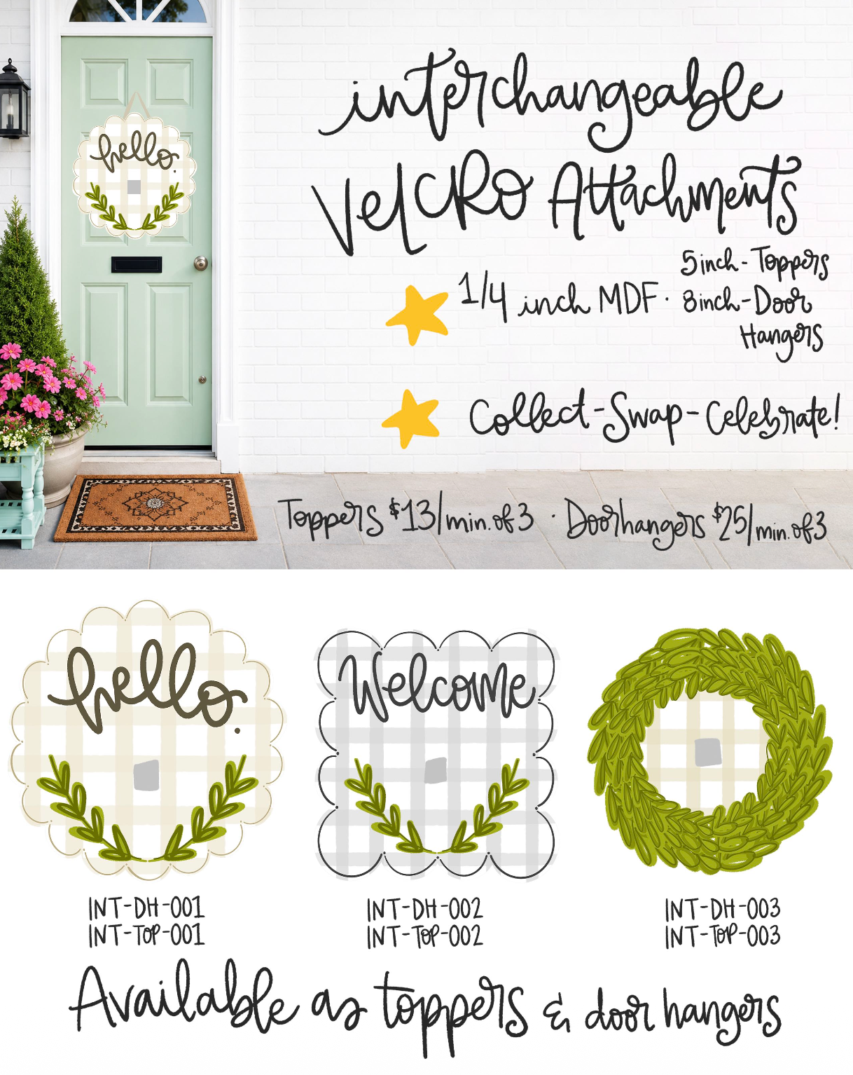 Interchangeable Door Hanger for 8 inch Attachments