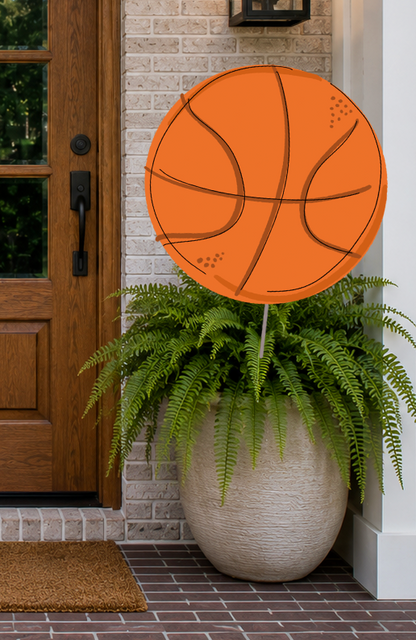 Basketball 24 inch Potted Plant Stake