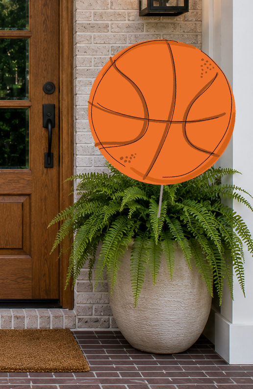 Basketball 24 inch Potted Plant Stake