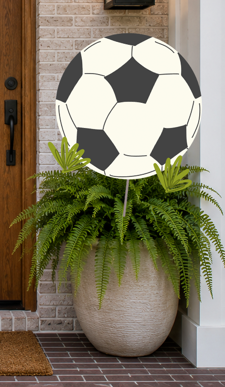 Soccer Ball 24 inch Potted Plant Stake