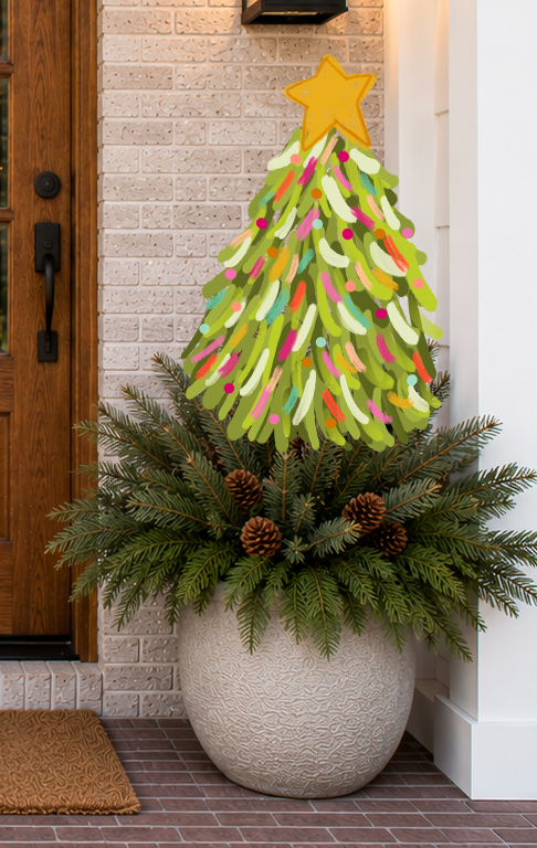 Christmas Tree Christmas 24 inch Potted Plant Stake