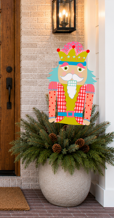Nutcracker Christmas 24 inch Potted Plant Stake
