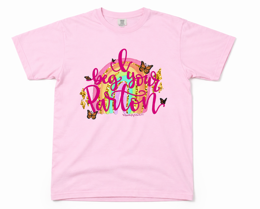 I Beg Your Parton Neon Violet Tee