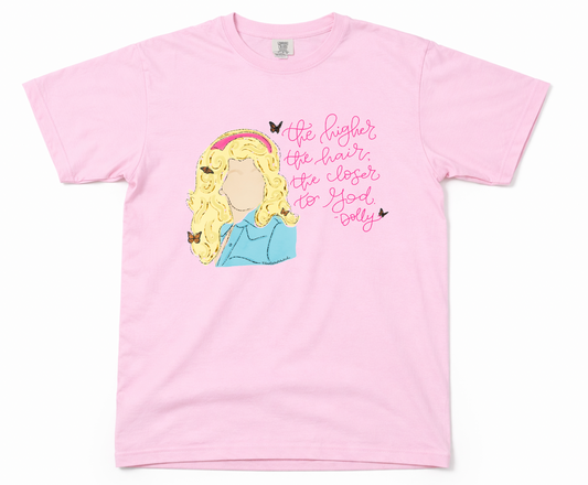 Higher the Hair Pink Tee