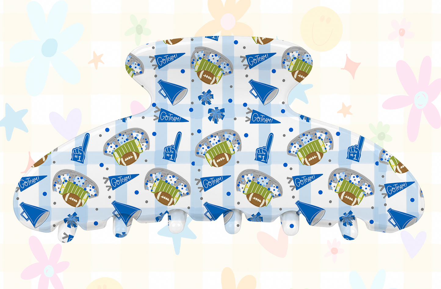Blue & White Gameday Claw Clip