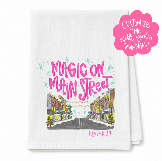 Magic on Main Custom Name Tea Towel