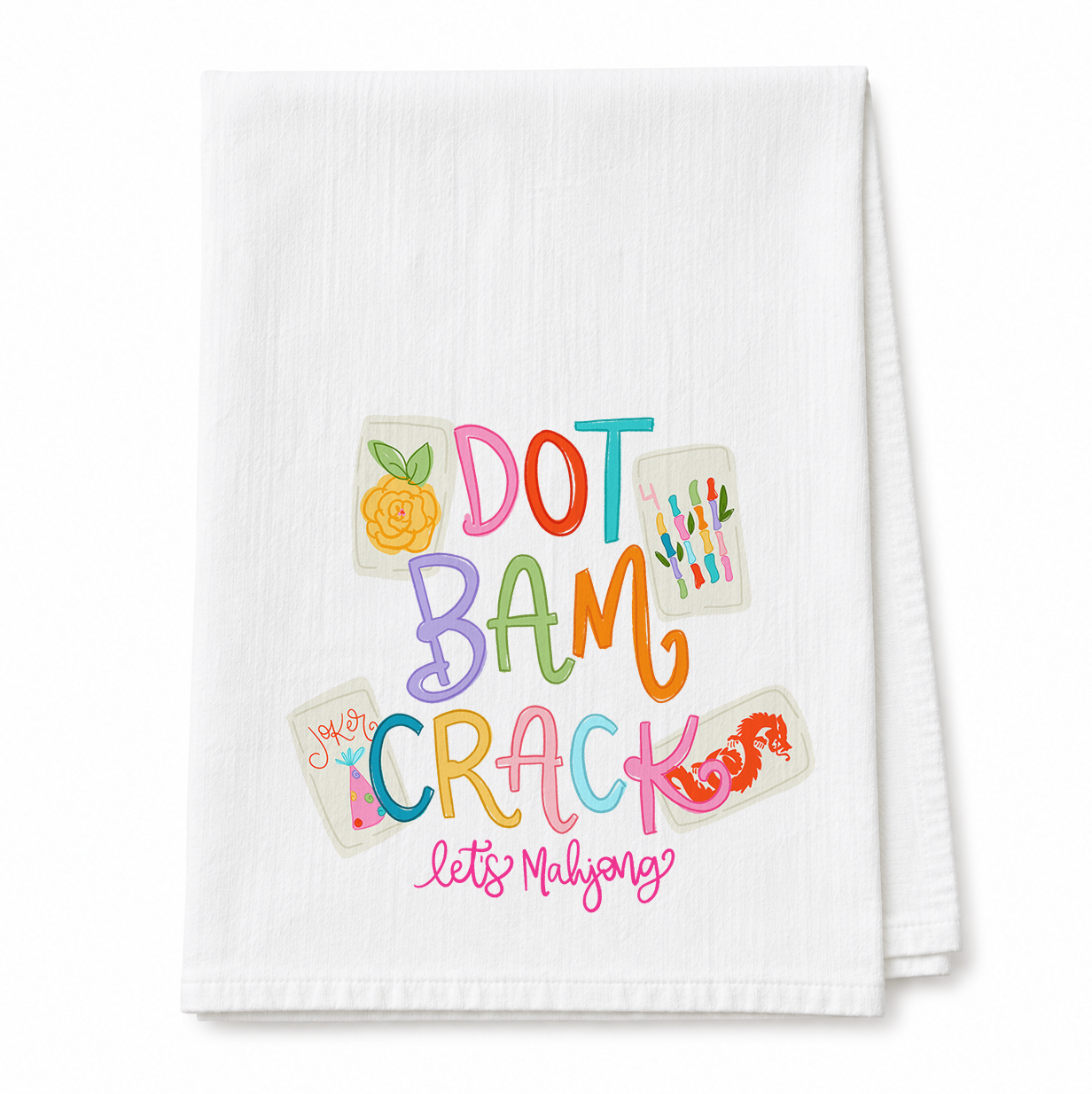 Dot Bam Crack Mahjong Tea Towel