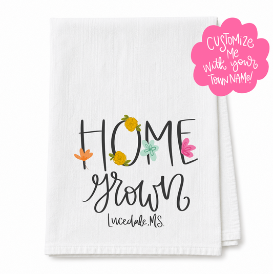 Home Grown Custom Town Tea Towel
