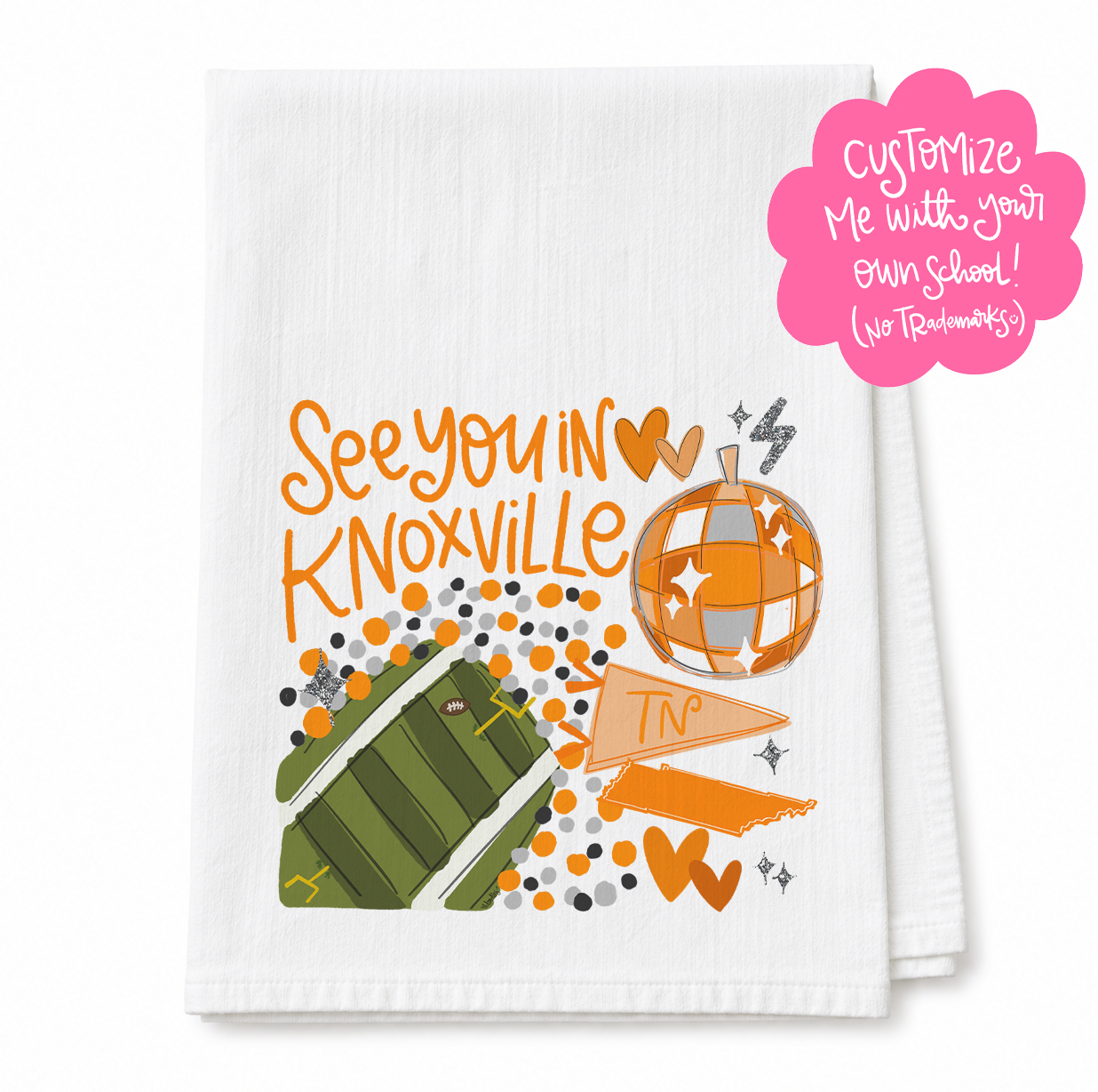 See You in Custom Name Tea Towel