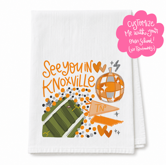 See You in Custom Name Tea Towel