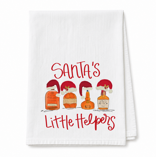 Santa's Little Helpers Bourbon Tea Towel