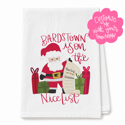 Nice List Custom  NameTea Towel