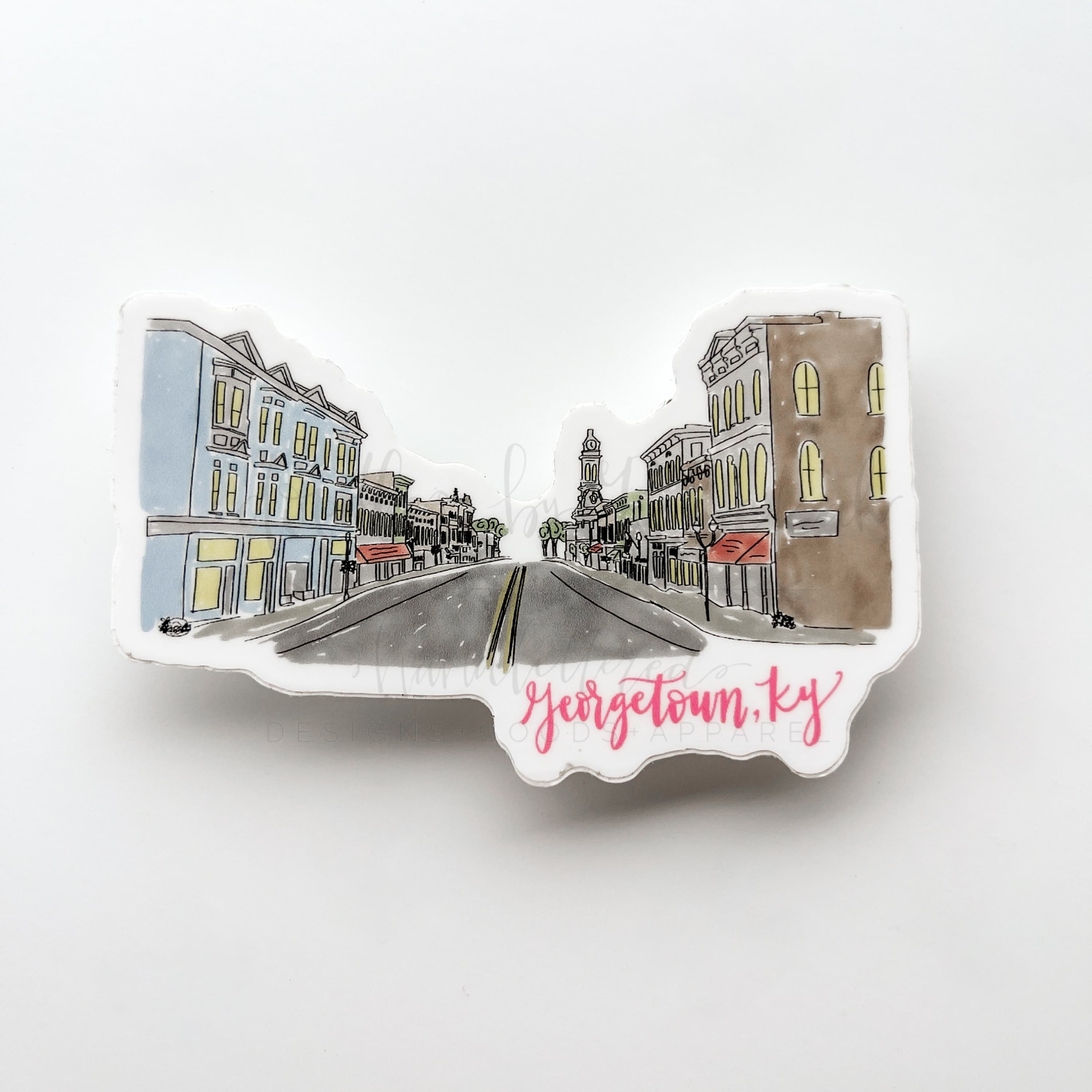 Georgetown Sc Sticker Doodles by Rebekah - Georgetown Downtown Color Sticker