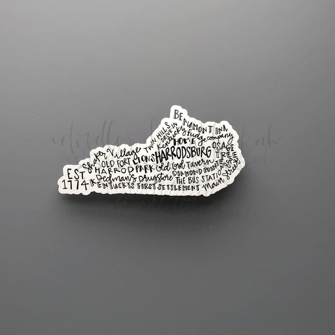 Harrodsburg KY Word Art Sticker - Sticker