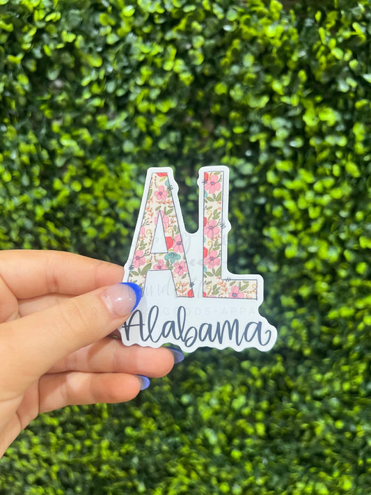 Alabama Floral Sticker - Sticker