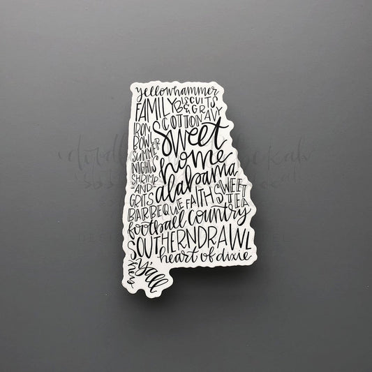 Alabama Word Art Sticker - Doodles by Rebekah