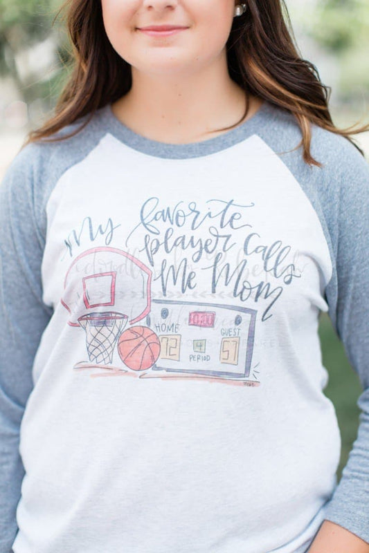 My Favorite Player Basketball Raglan - Tees