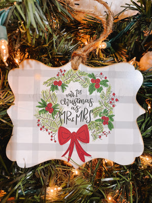 Mr. and Mrs. Wreath Ornament - Ornaments