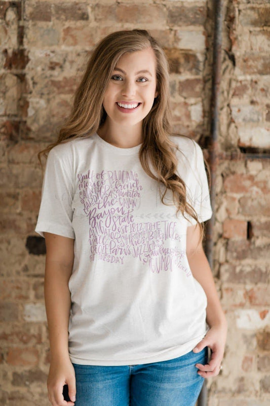 Louisiana Word Art - Tees