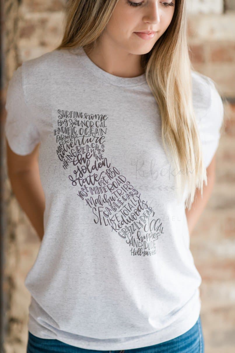 California Word Art - Tees