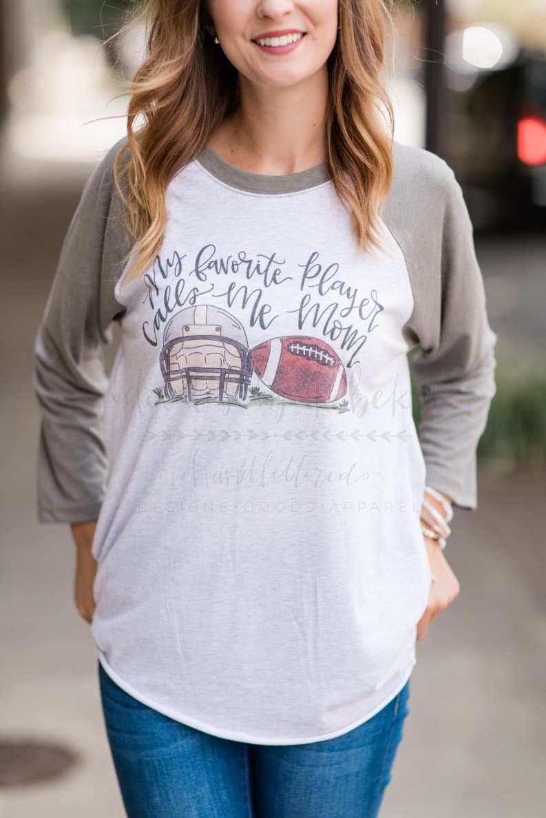 My Favorite Player FOOTBALL Mom Raglan - Tees