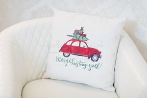 Merry Christmas Y’all! Car Square Pillow - Pillow