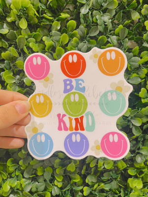 Be Kind (Smiley Faces) Sticker - Sticker