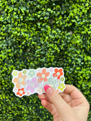 Nashville Groovy Flowers Sticker - Sticker