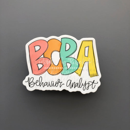 vinyl sticker with a graphic of Behavior Analyst 