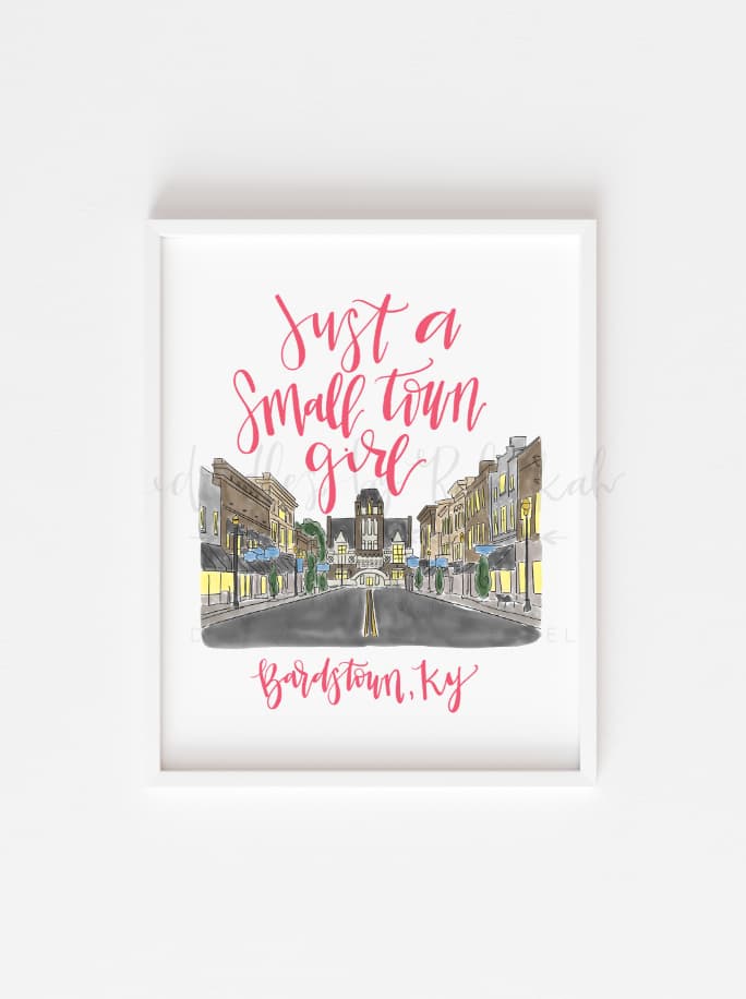 Framed print of a Bardstown, KY streetscape 