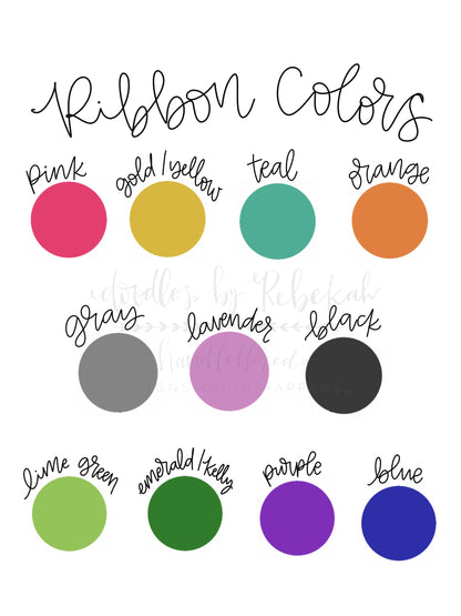 Ribbon Colors color swatch chart
