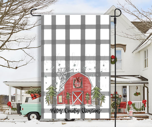 Christmas Barn Garden Flag - Garden Flag