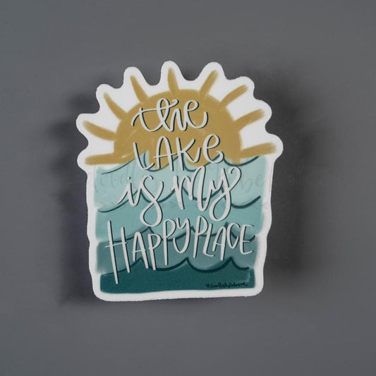 The Lake is My Happy Place Sticker (Vertical Design) - Sticker