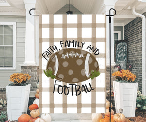 Faith Family Football Garden Flag - Garden Flag