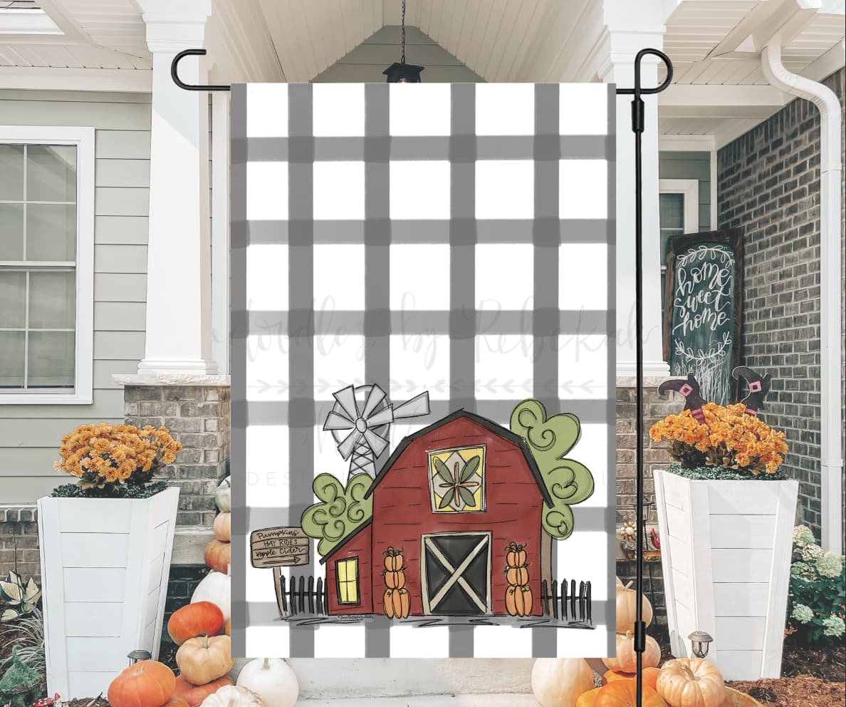 Fall Barn Garden Flag - Garden Flag