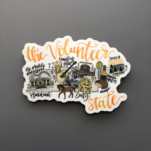 Tennessee Map Sticker - Sticker