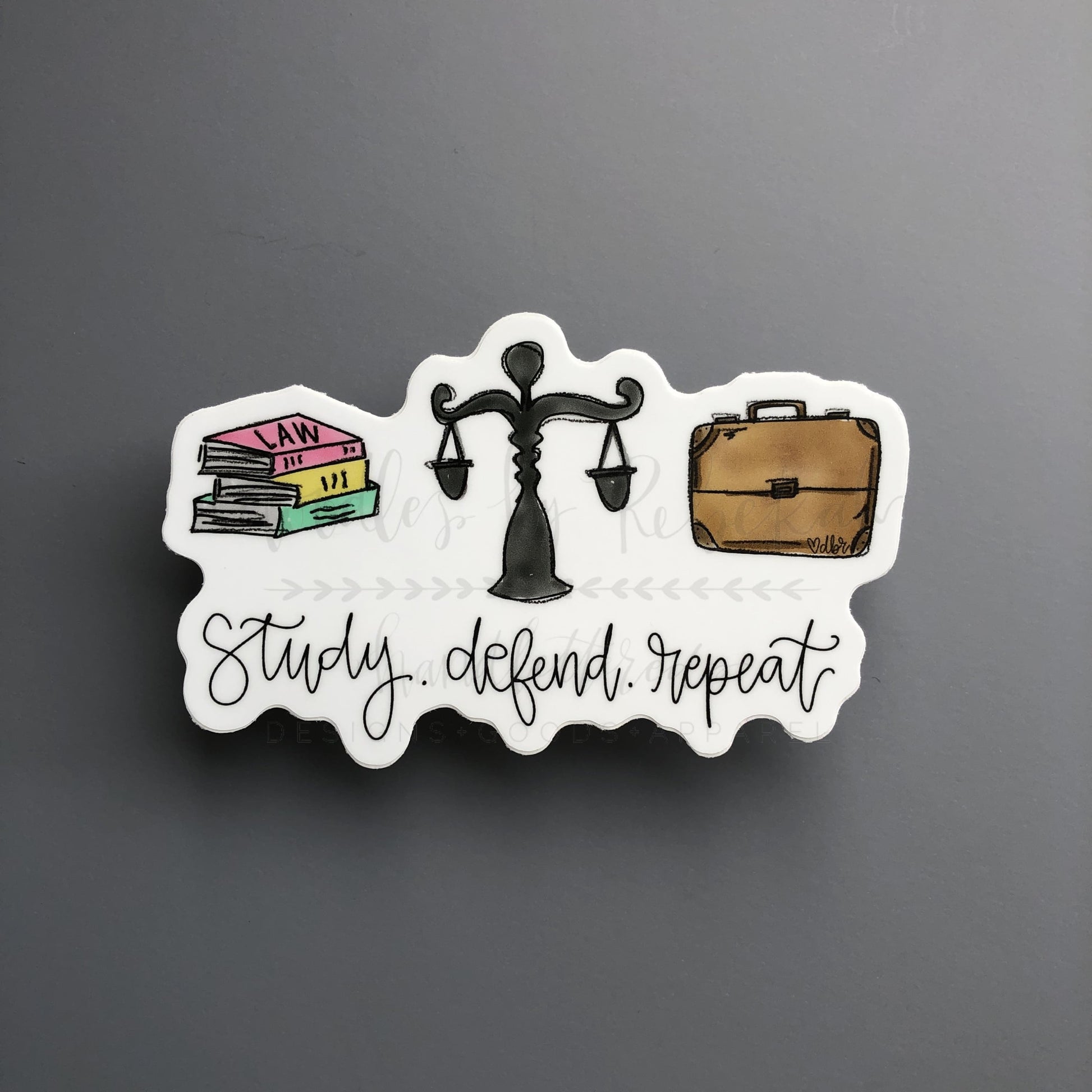 Study. Defend. Repeat Sticker - Sticker