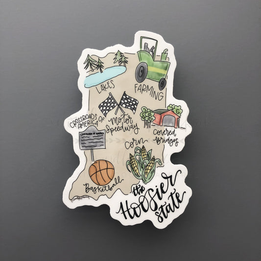 Indiana Map Sticker - Sticker