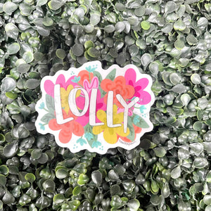 Colorful Flowers Lolly Sticker