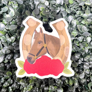 Horseshoe Head with Roses Sticker