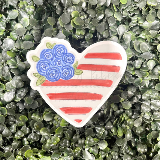 Floral Flag Heart Sticker - Sticker