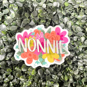 Colorful Flowers Nonnie Sticker - Sticker
