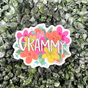 Colorful Flowers Grammy Sticker - Sticker