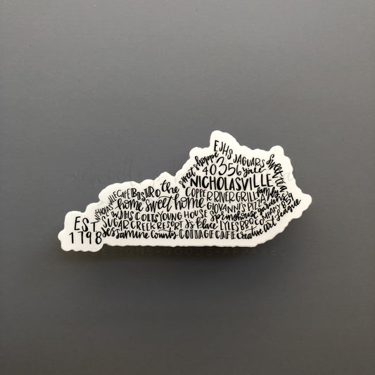 Nicholasville KY Word Art Sticker - Sticker