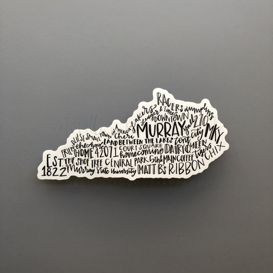 Murray KY Word Art Sticker - Sticker