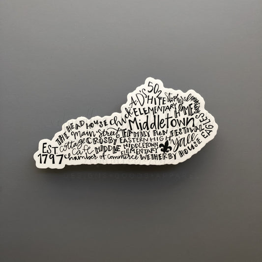 Middletown KY Word Art Sticker - Sticker