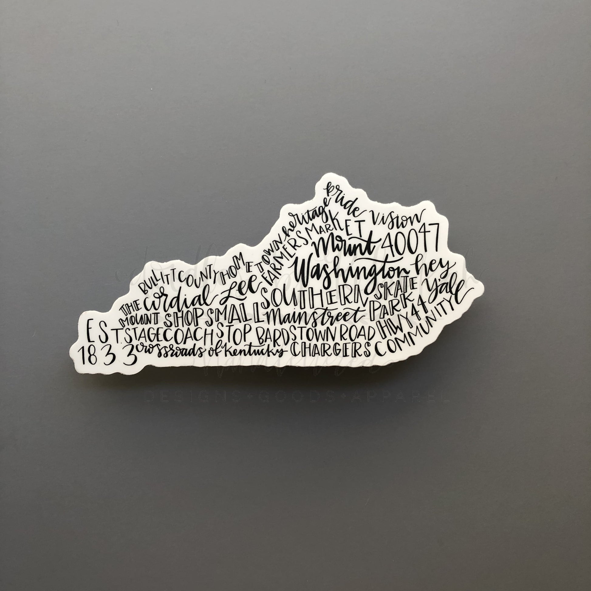 Mount Washington KY Word Art Sticker - Sticker