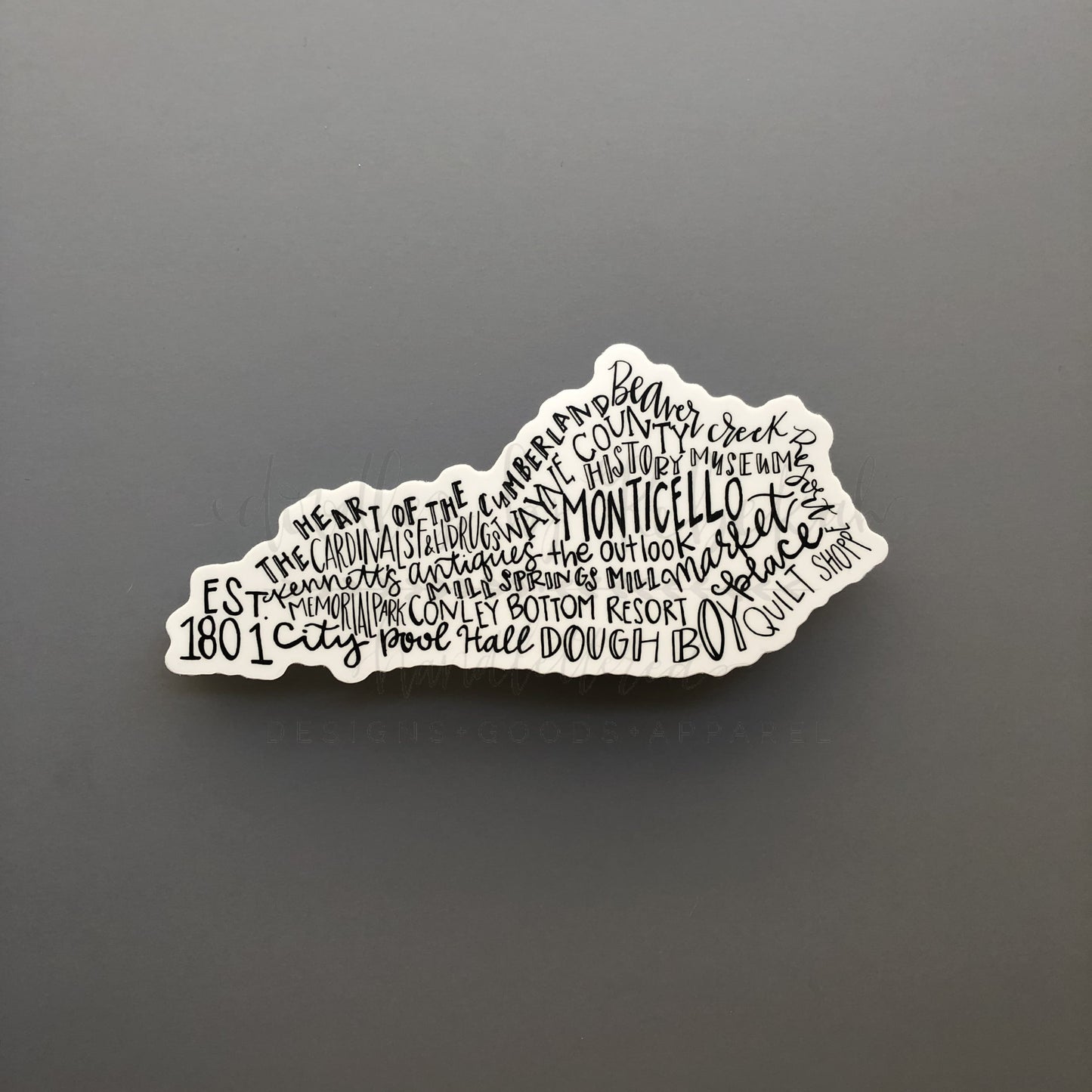 Monticello KY Word Art Sticker - Sticker