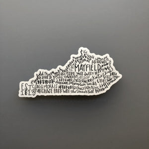 Mayfield KY Word Art Sticker